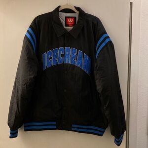 Icecream Varsity Black Jacket with Blue Accents